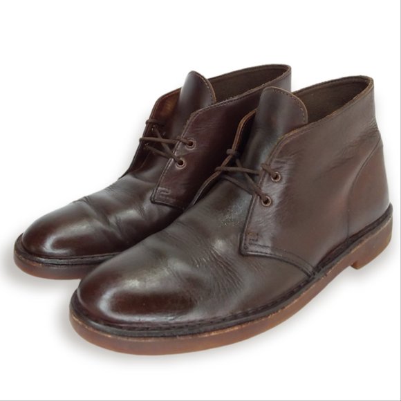 Clarks Desert Chukka Boots Size 10.5M Brown Leather Lace Up Classic main image 5